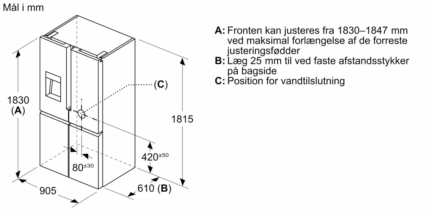 Siemens KF96DPPEA, iQ700 - Amerikanerkøleskab - side by side - rustfri stål