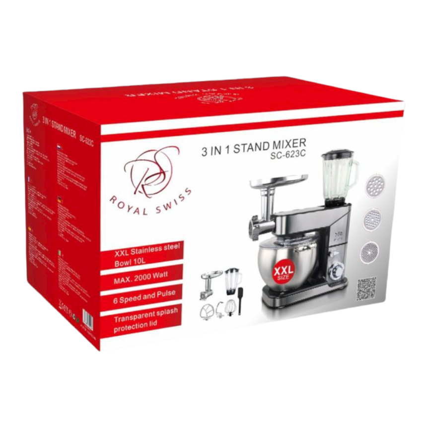 Royal Swiss - 3-i-1 Køkkenmaskine 12L 2000W